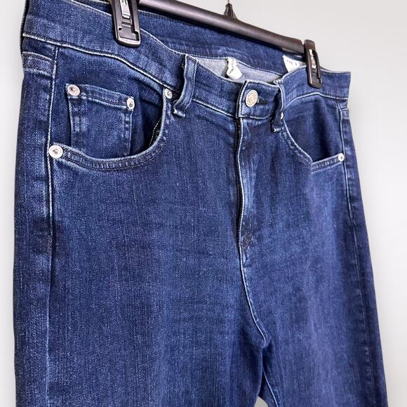 Rag & Bone 31 Women's Boho Floral Jeans Crop 10 Inch Flare Denim Embroidery Blue - Picture 7 of 11